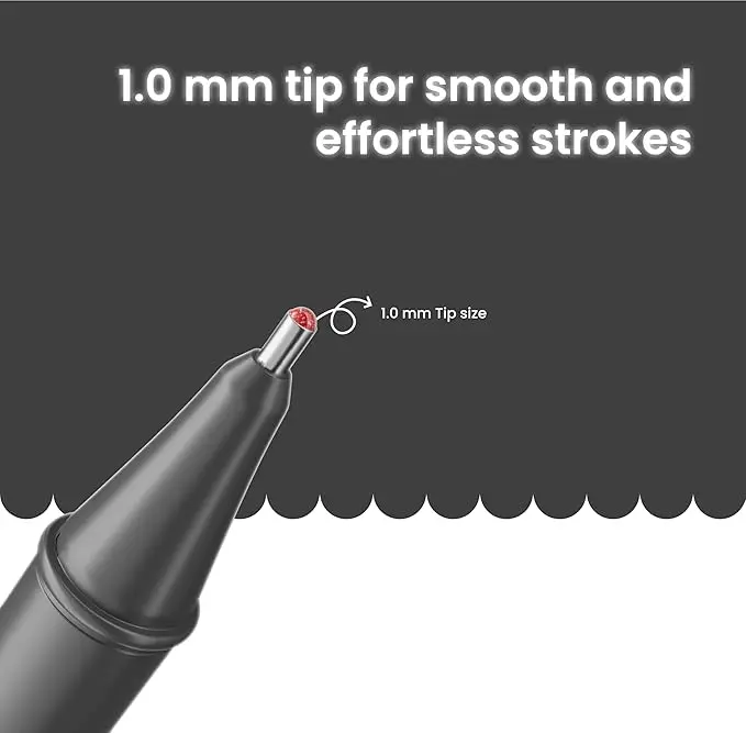 Pentonic Glitz 1.0 mm Multicolor Glitter Gel Pen | Multicolor Ink, Set Of 10 Pcs