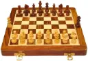 PALM ROYAL HANDICRAFTS Wooden Handmade Foldable Magnetic Chess Board Set Wooden with Magnetic Pieces and Extra Queens for Kids and Adults (12x12 Inches, Brown)