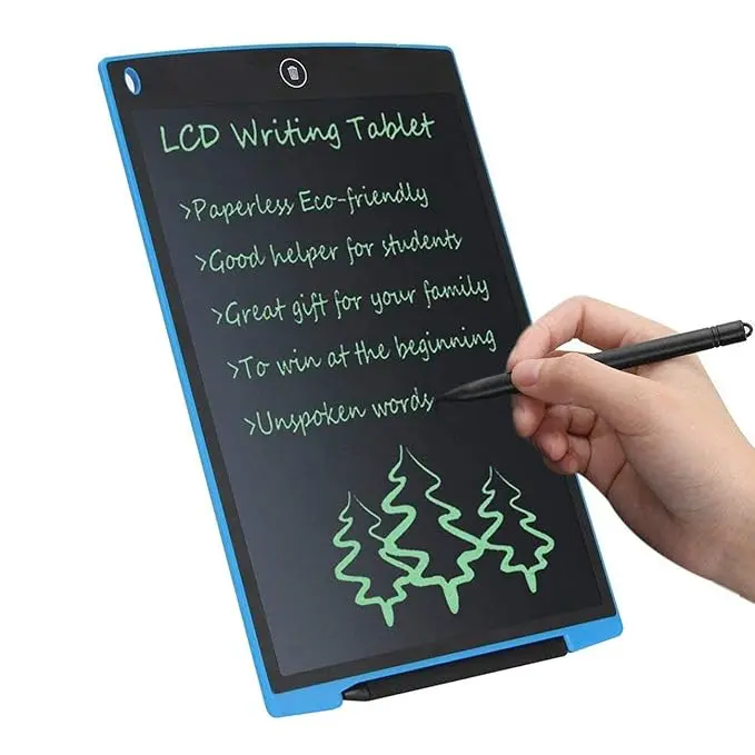 Khyali® LCD Writing Tablet 8.5 Inch Electronic Drawing Board Digital Doodle Pad with Erase Button, Back to School Gift for Students Kids Boys Friends Birthday Office Speech Difficulties Use (Blue)